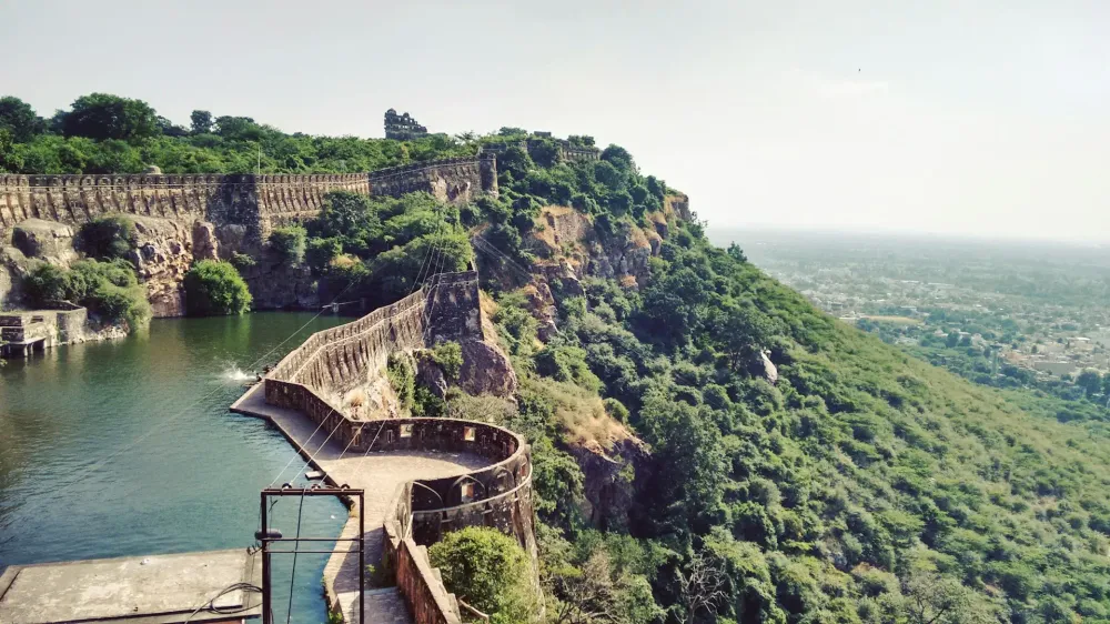 Chittorgarh Fort and the Aravalli hills on the Udaipur to Chittorgarh road trip via NH27